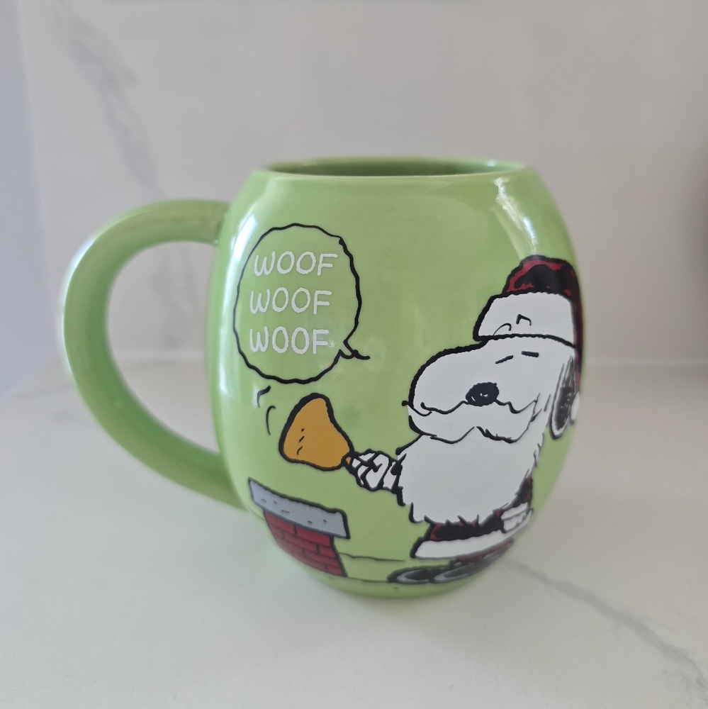 Peanuts Santa Snoopy Woodstock Christmas Mug Large 2016 K Care‎ 18 Oz